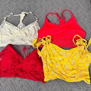 Colorful Bralette and Crop Top Set